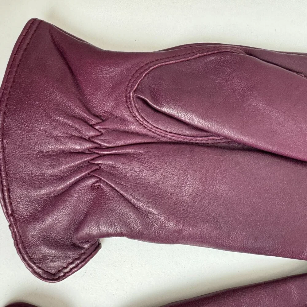 Carole Little Purple leather gloves Size XL
